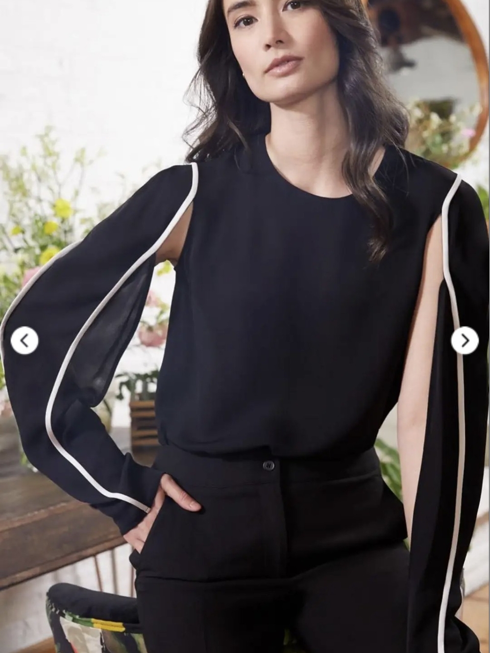 Black Split-Sleeve Jumpsuit